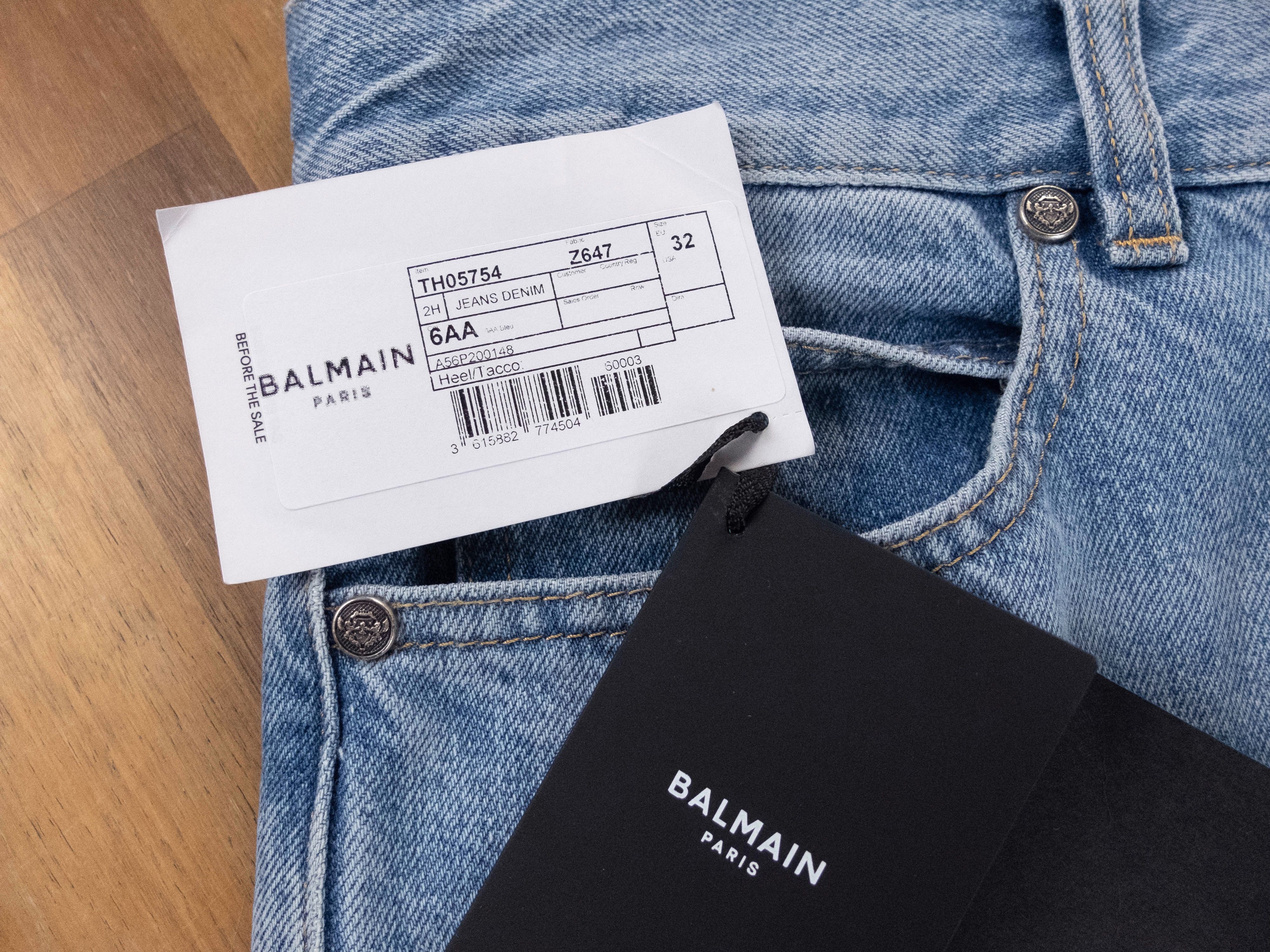 Balmain $775 BALMAIN Paris turn up cuffs blue jeans 32 US / 48 EU Size US 32 / EU 48 - 7 Thumbnail