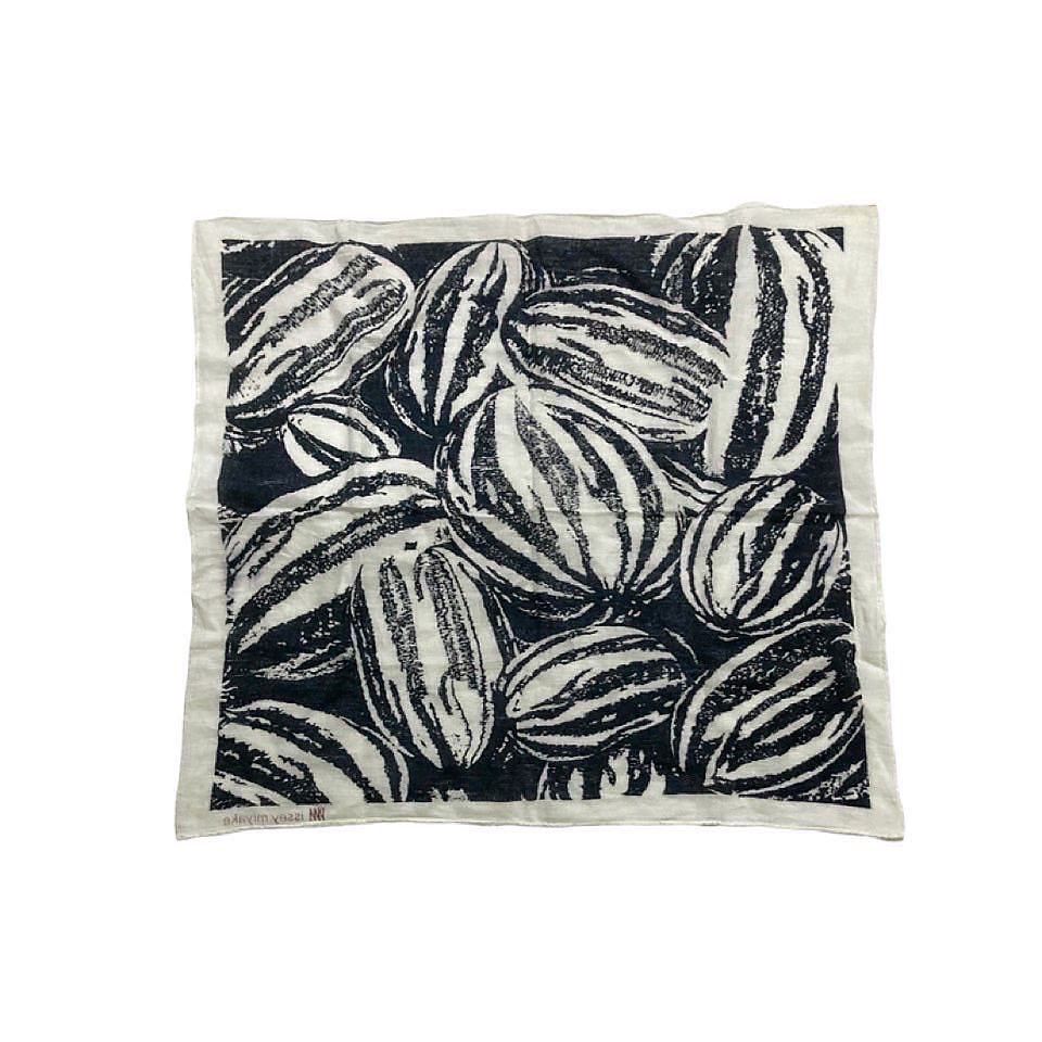 Issey Miyake Issey Miyake Watermelon Print Scarf in Deep Indigo & White Size ONE SIZE - 5 Thumbnail