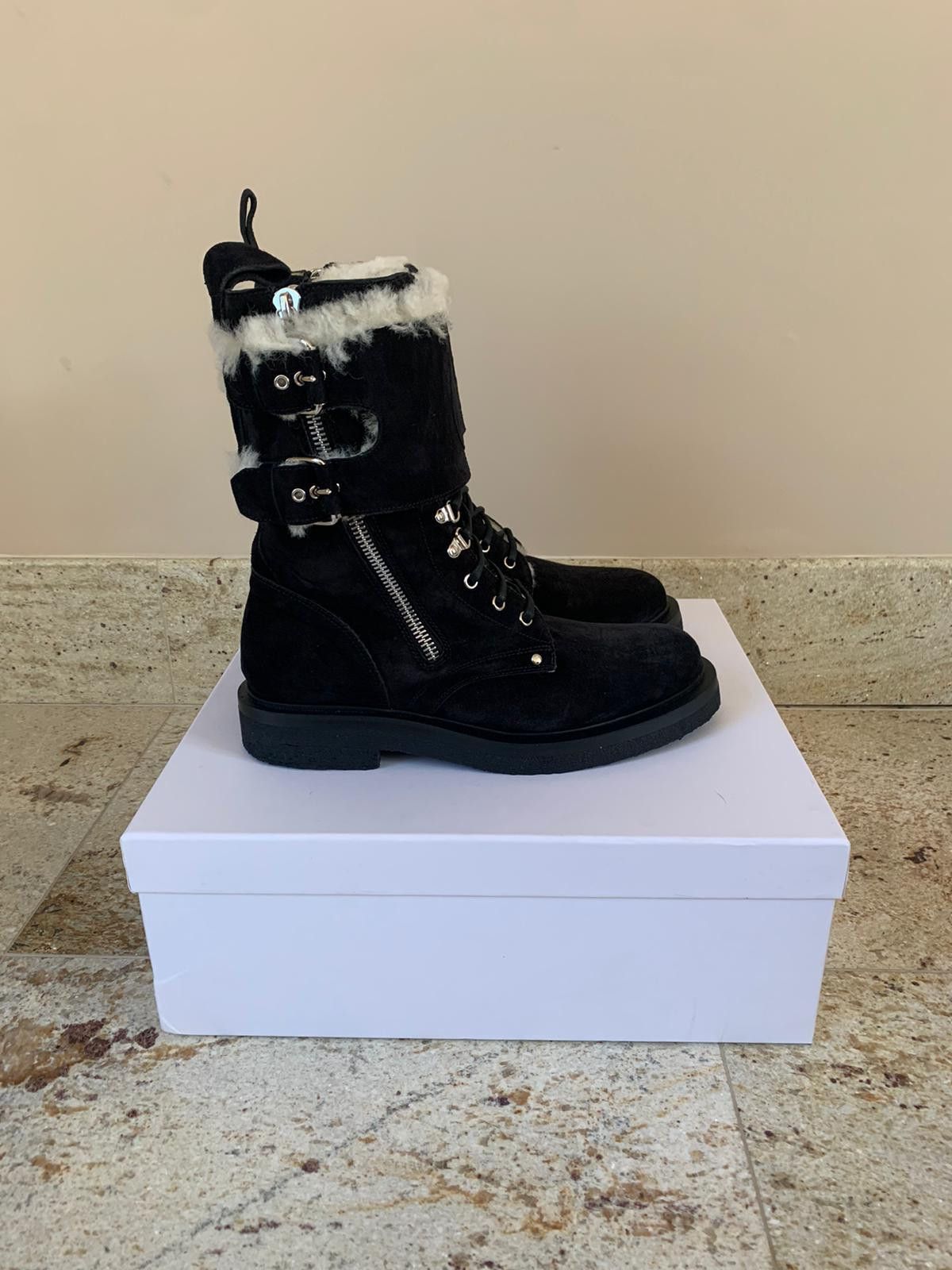 Balmain Shearling Buckle Boots in Black Size US 10 / EU 43 - 3 Thumbnail