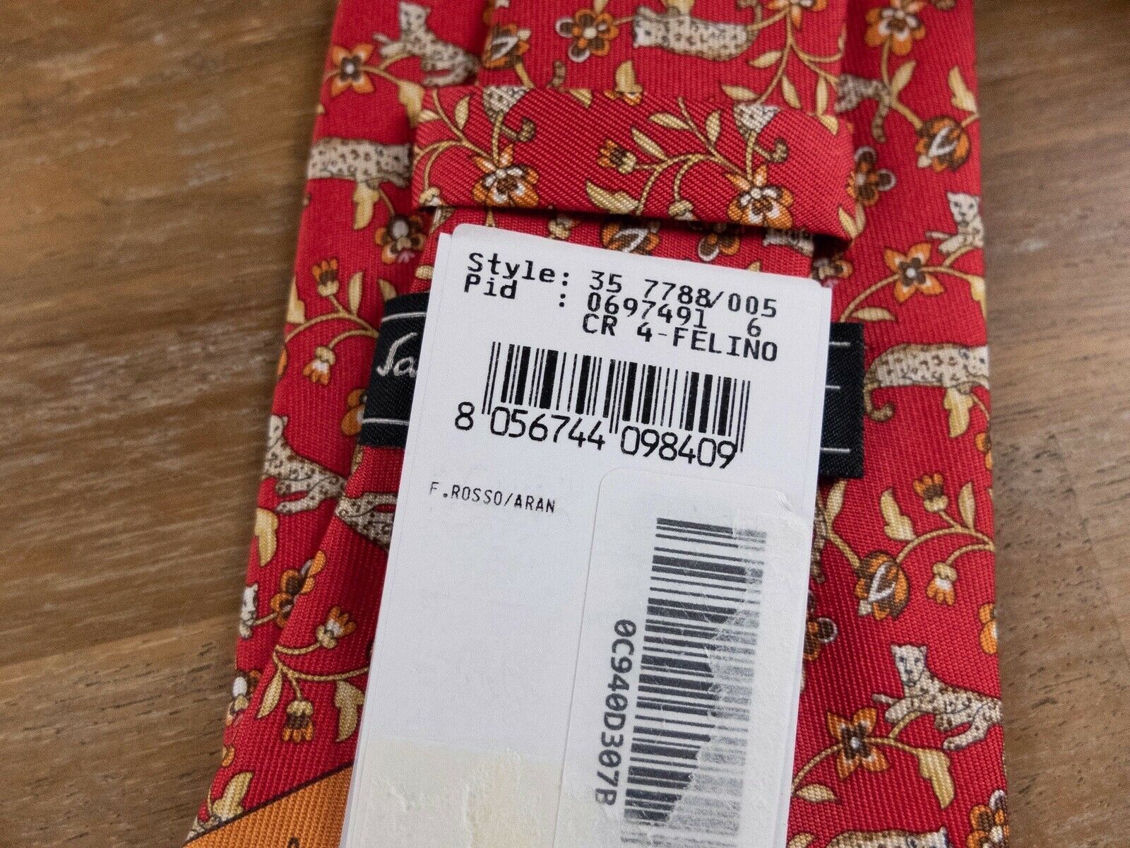 Salvatore Ferragamo SALVATORE FERRAGAMO red leopard flowers print silk tie NWT Size ONE SIZE - 5 Thumbnail