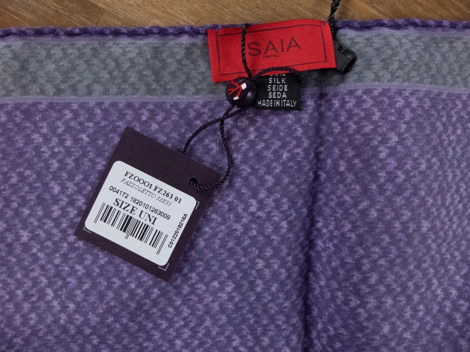 Isaia ISAIA Napoli purple silk pocket square authentic NWT Size ONE SIZE - 3 Thumbnail