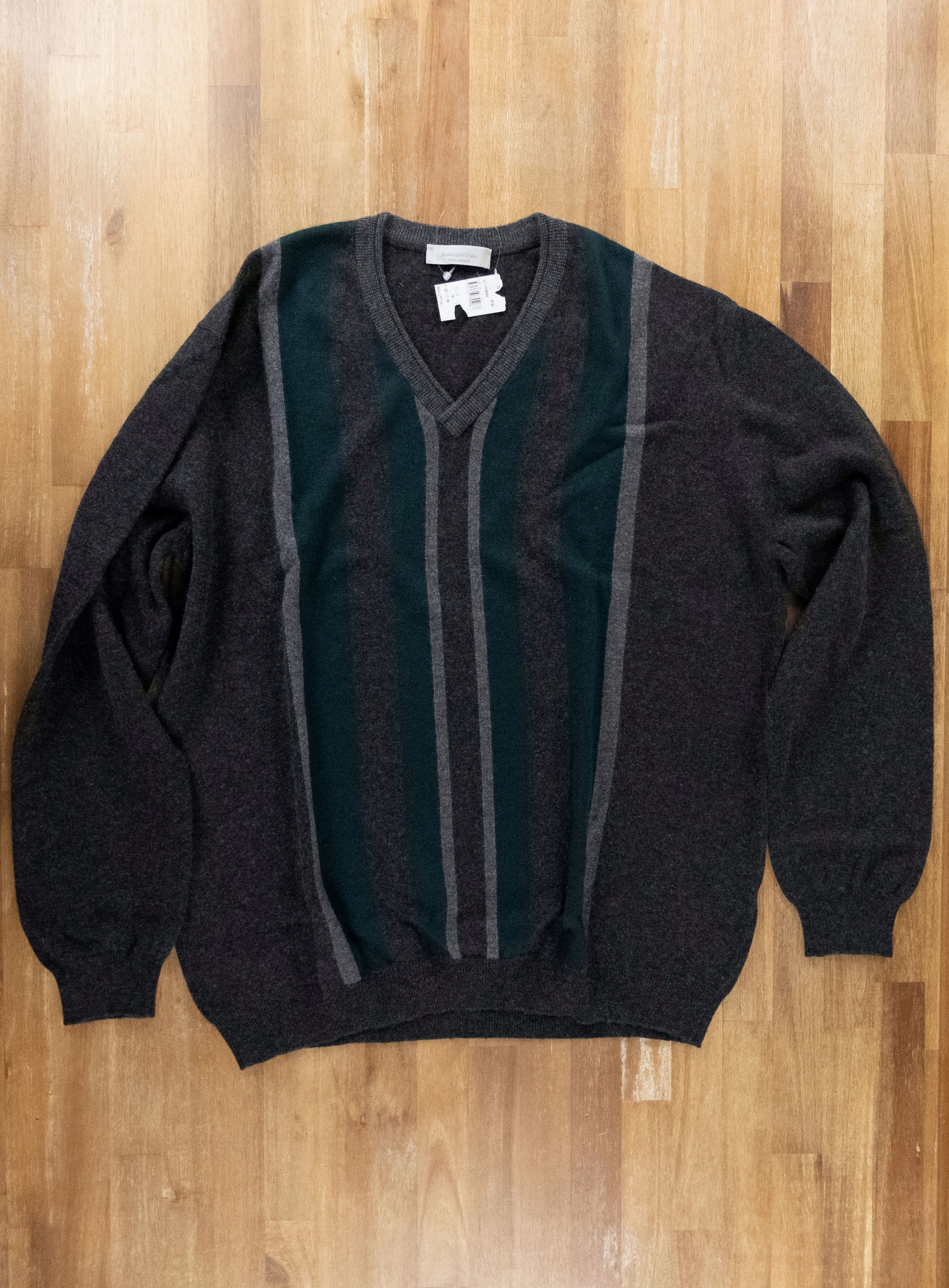 Ermenegildo Zegna ERMENEGILDO ZEGNA gray green cashmere sweater Medium 50 Size US M / EU 48-50 / 2 - 1 Thumbnail