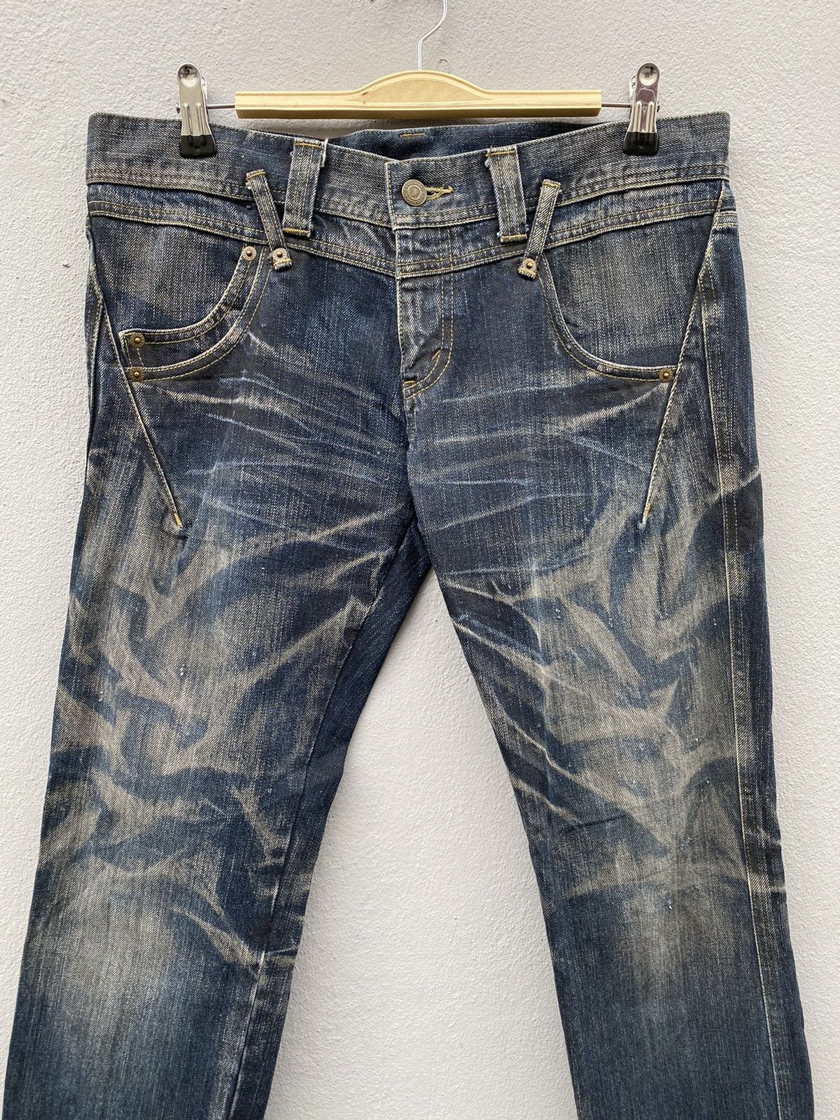 Tornado Mart 💥RARE💥Tornado Mart Japan Waxed Double Waist Denim Size US 34 / EU 50 - 3 Thumbnail