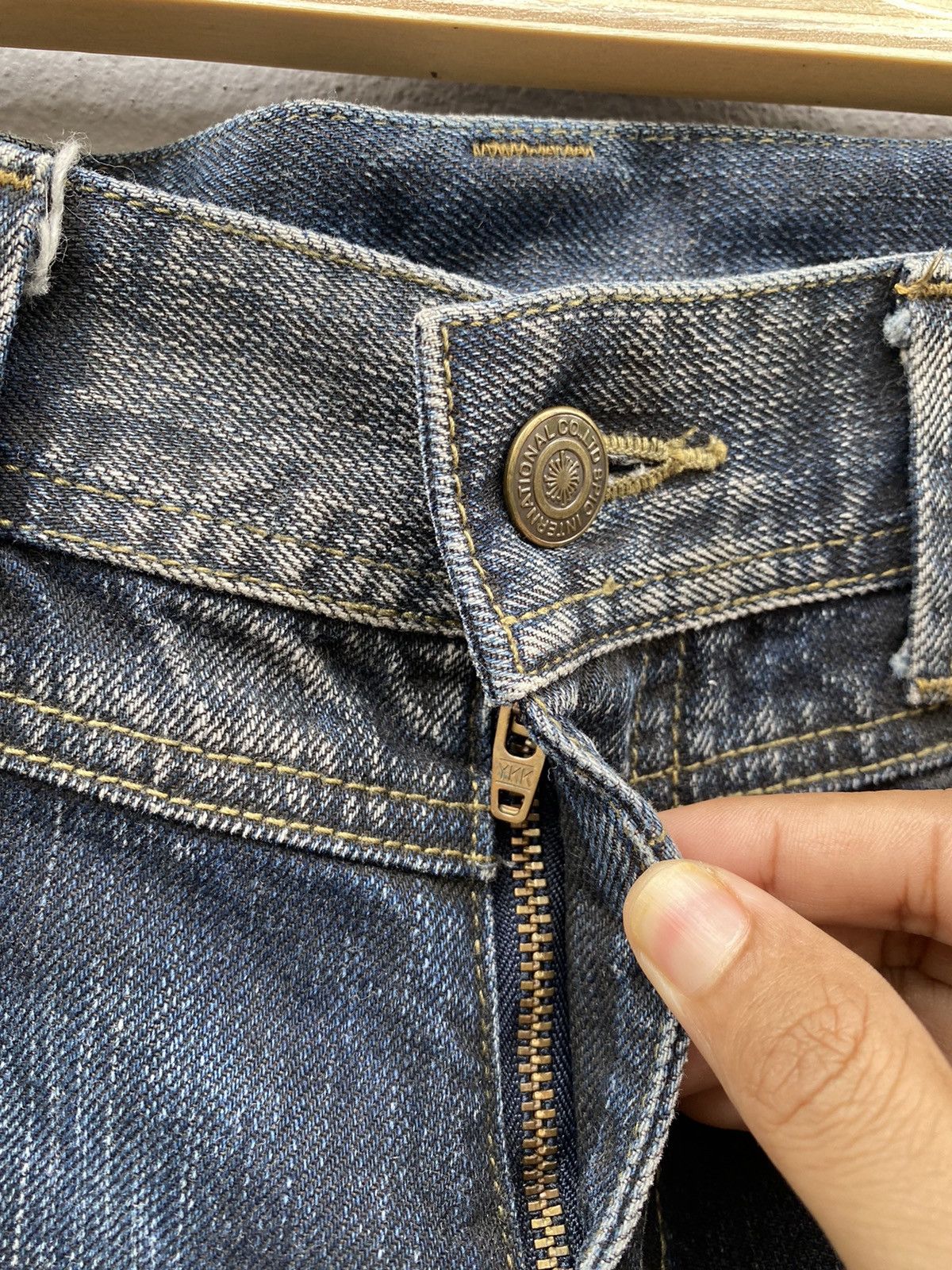 Tornado Mart 💥RARE💥Tornado Mart Japan Waxed Double Waist Denim Size US 34 / EU 50 - 6 Thumbnail