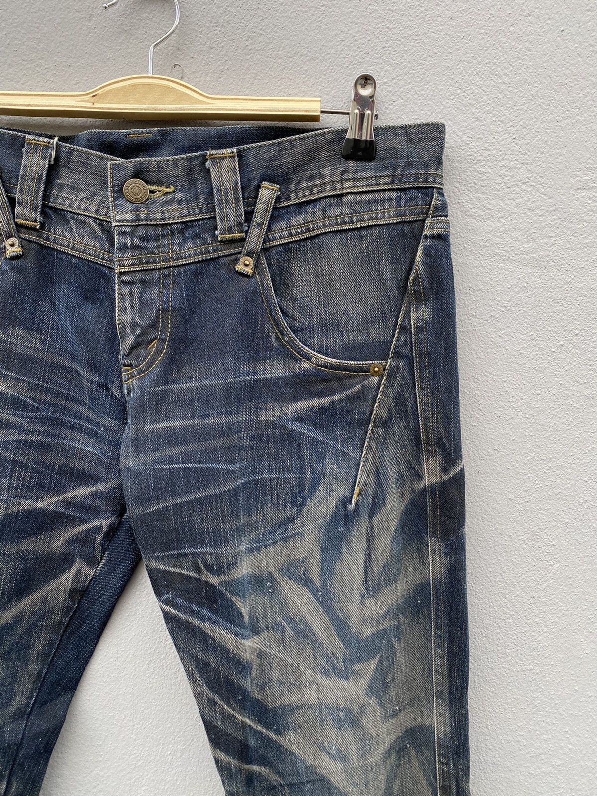 Tornado Mart 💥RARE💥Tornado Mart Japan Waxed Double Waist Denim Size US 34 / EU 50 - 7 Thumbnail