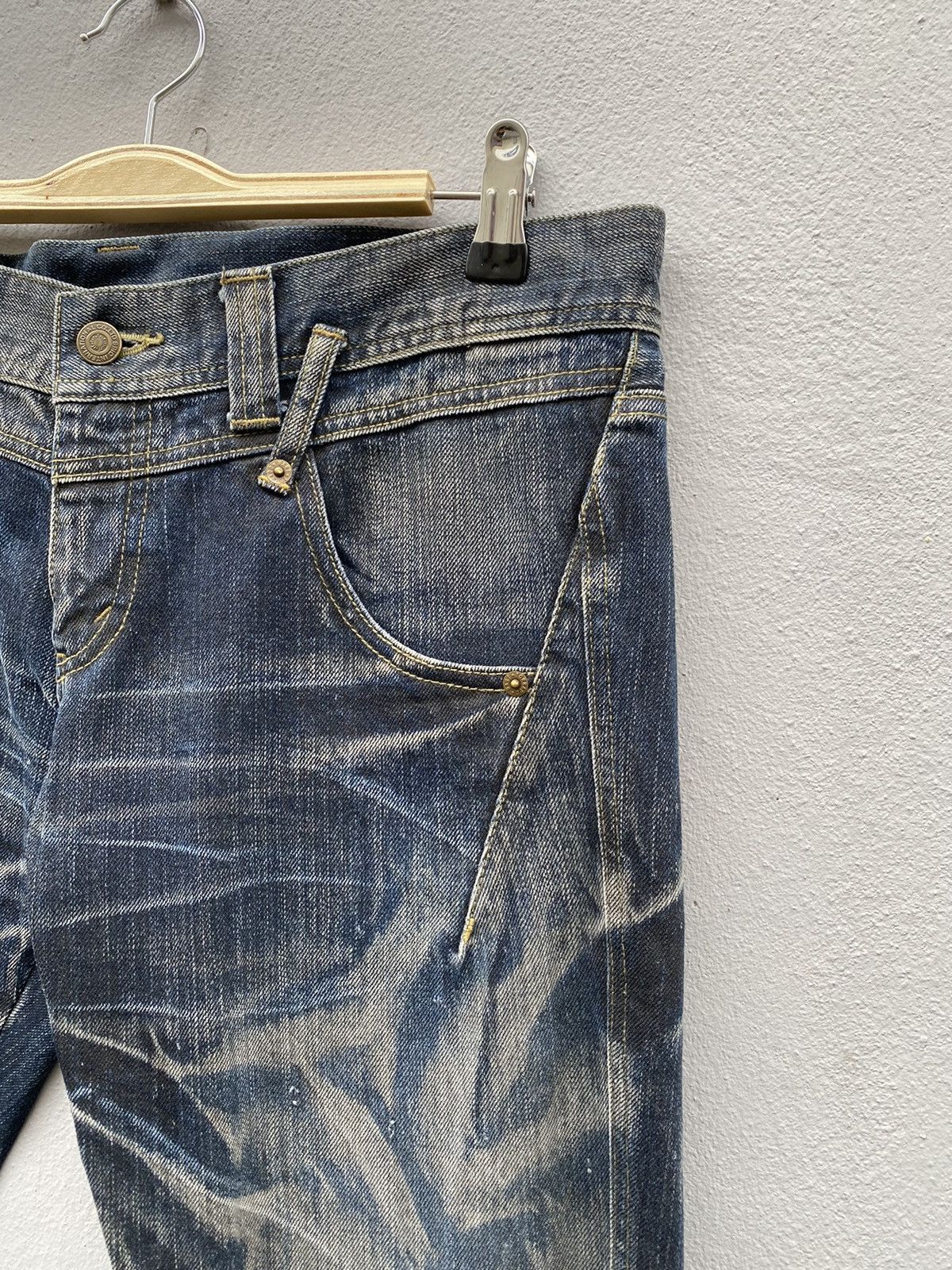Tornado Mart 💥RARE💥Tornado Mart Japan Waxed Double Waist Denim Size US 34 / EU 50 - 4 Thumbnail