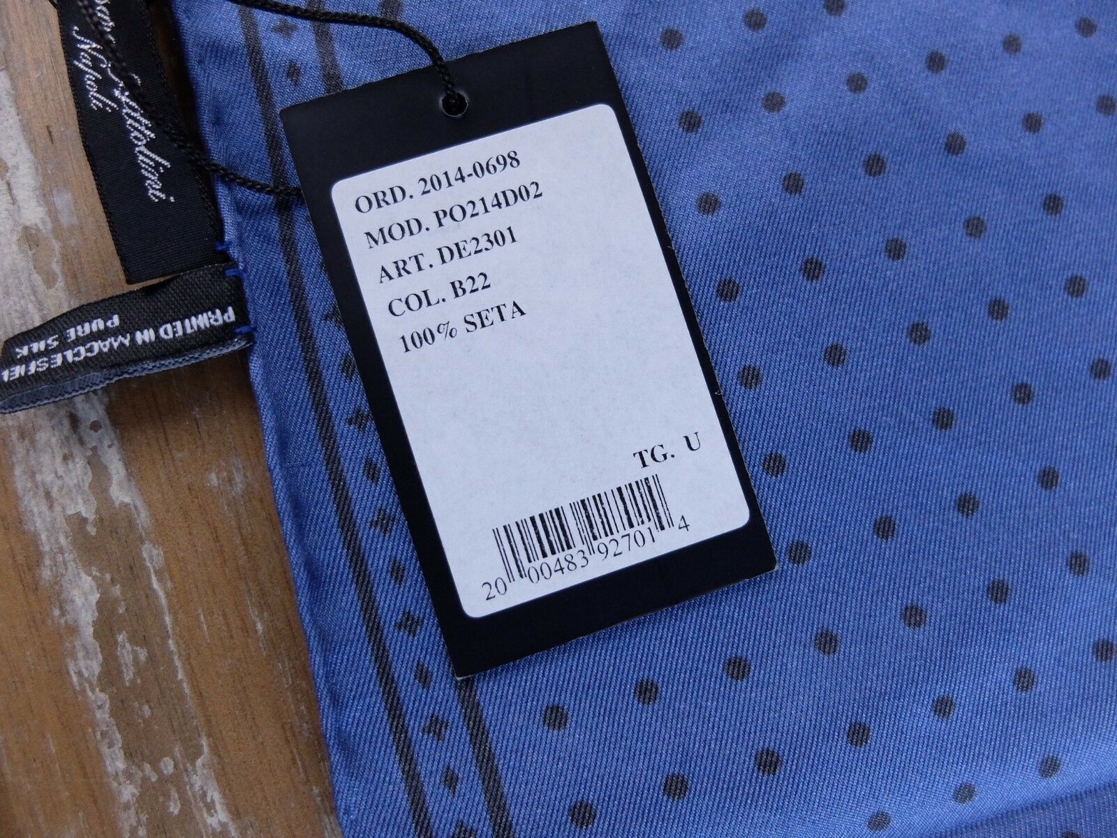 Cesare Attolini CESARE ATTOLINI blue silk polka dots pocket square q Size ONE SIZE - 3 Thumbnail