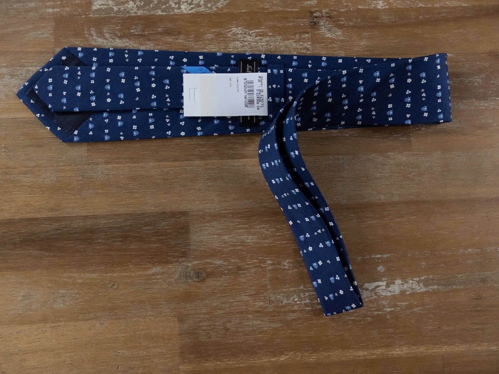 Salvatore Ferragamo SALVATORE FERRAGAMO navy blue frog flower print silk tie Size ONE SIZE - 2 Thumbnail