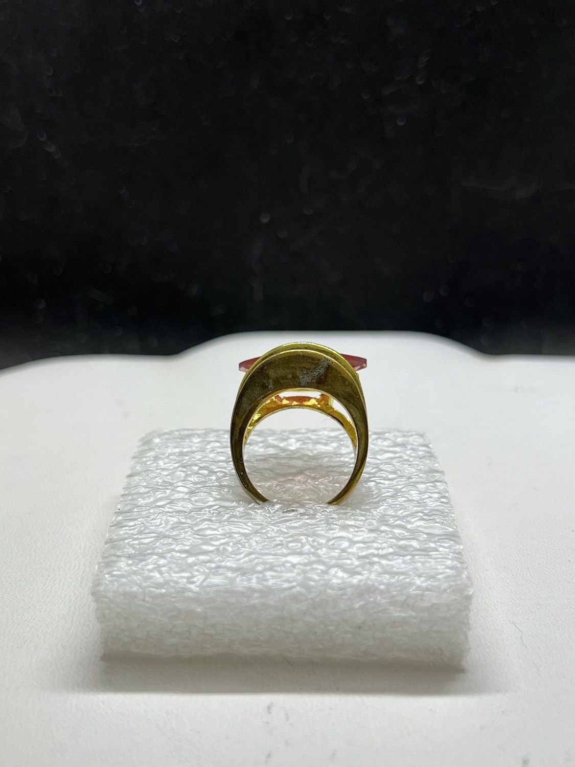 Jewelry × Vintage Cherry Red cz Gold Plated Ring - Size 8 Size ONE SIZE - 3 Thumbnail