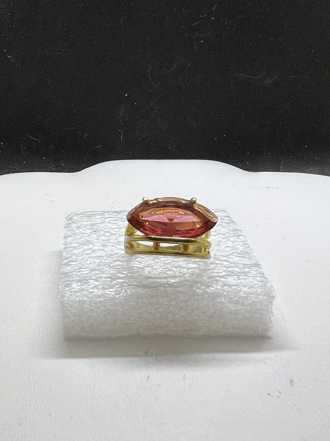 Jewelry × Vintage Cherry Red cz Gold Plated Ring - Size 8 Size ONE SIZE - 1 Thumbnail