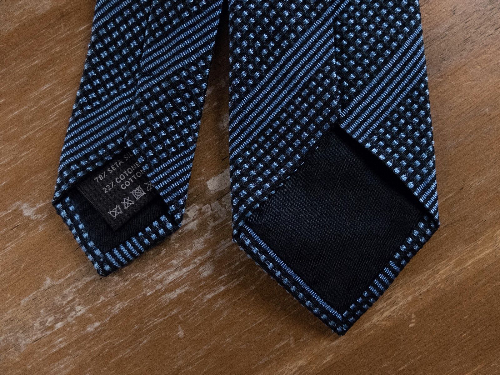 Z Zegna Z ZEGNA blue skinny striped silk cotton mix tie authentic Size ONE SIZE - 4 Thumbnail