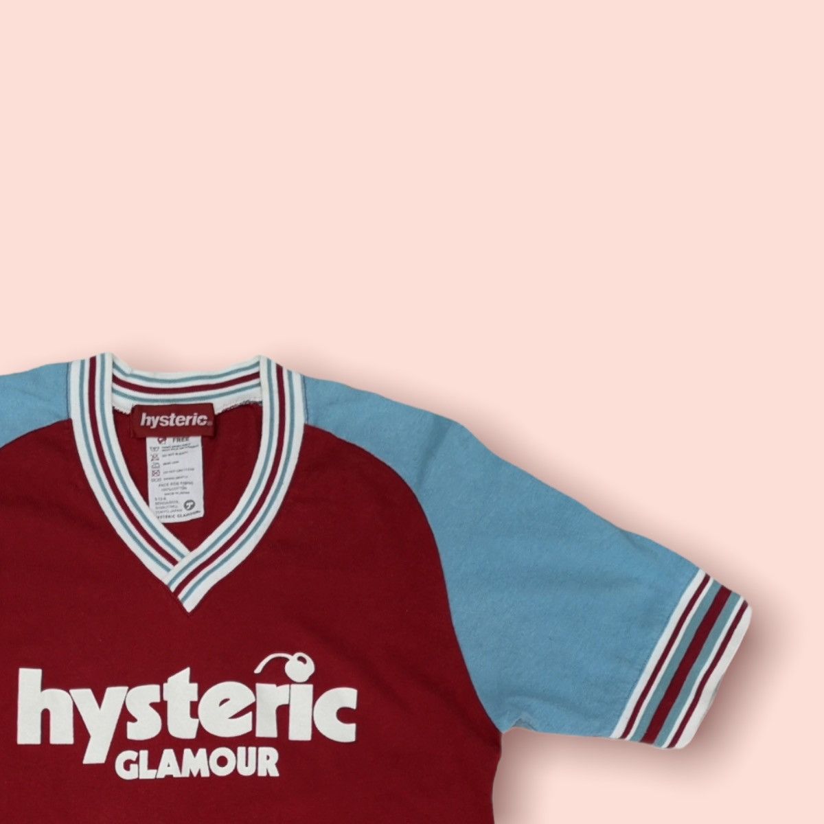 Hysteric Glamour × Japanese Brand × Vintage VINTAGE HYSTERIC GLAMOUR V NECK RINGER SHIRT Size US M / EU 48-50 / 2 - 4 Thumbnail