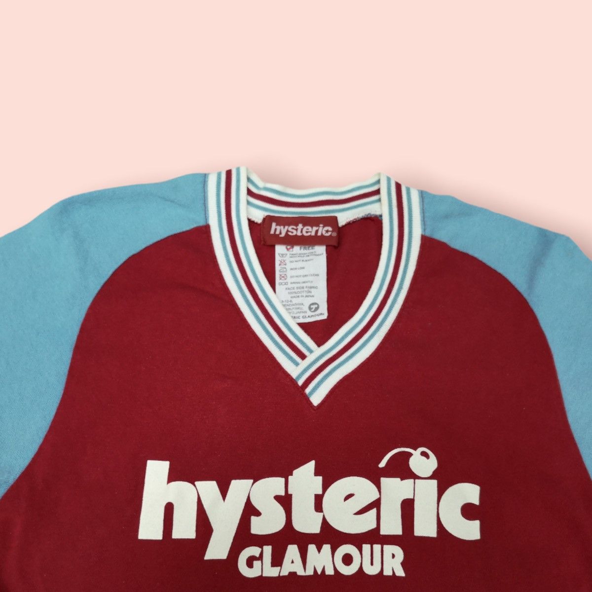 Hysteric Glamour × Japanese Brand × Vintage VINTAGE HYSTERIC GLAMOUR V NECK RINGER SHIRT Size US M / EU 48-50 / 2 - 3 Thumbnail