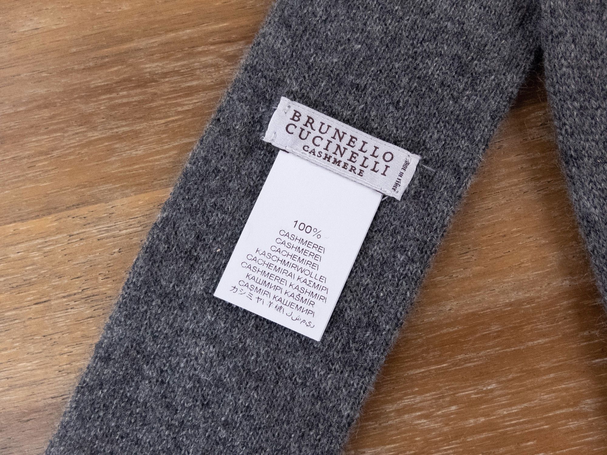 Brunello Cucinelli BRUNELLO CUCINELLI solid gray cashmere knit knitted tie Size ONE SIZE - 3 Thumbnail