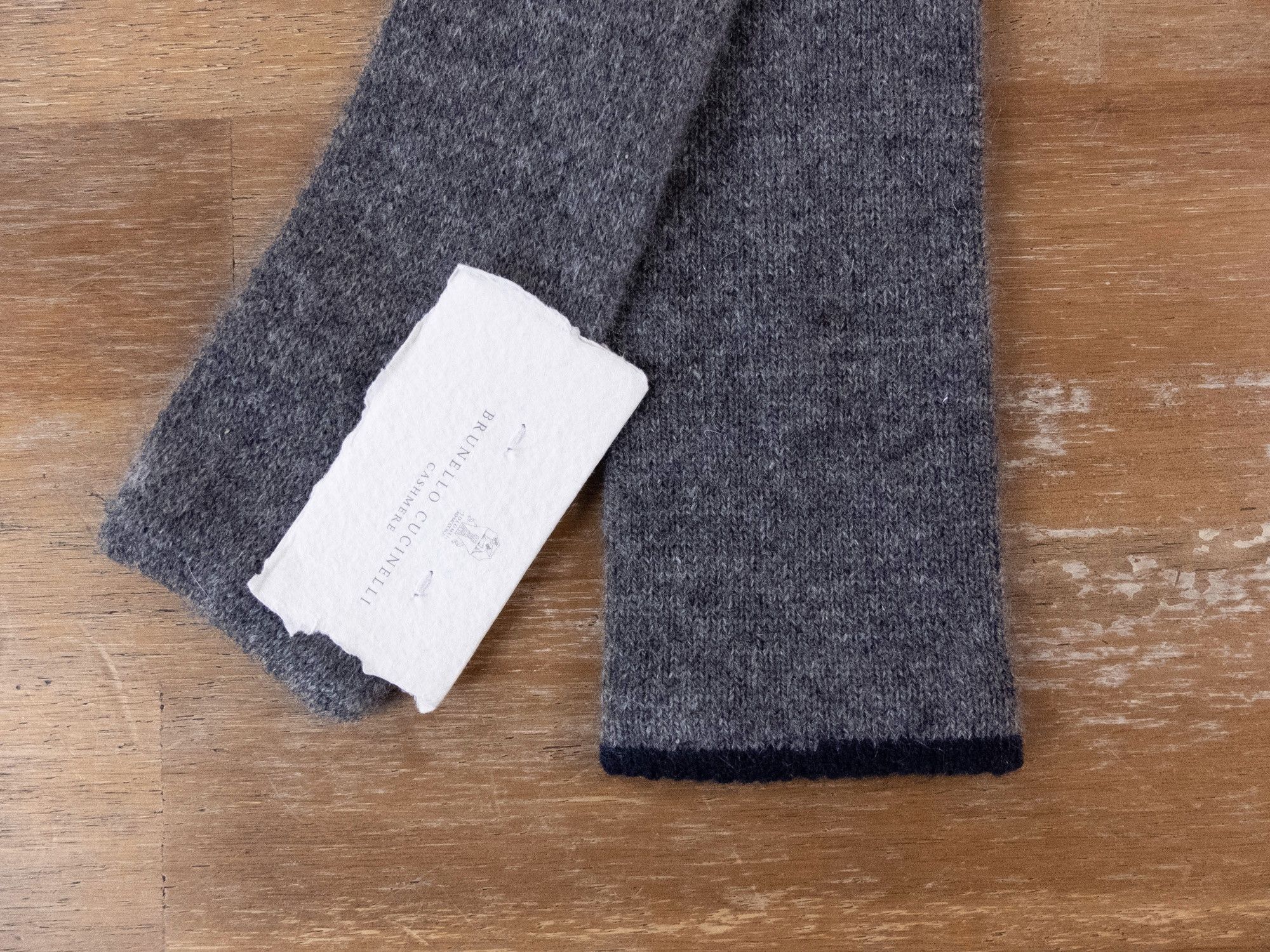 Brunello Cucinelli BRUNELLO CUCINELLI solid gray cashmere knit knitted tie Size ONE SIZE - 5 Thumbnail