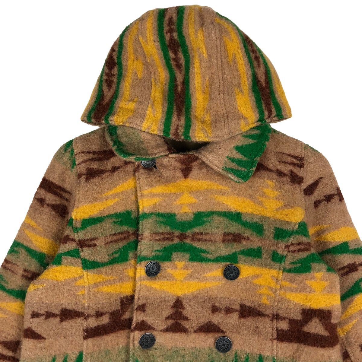 Japanese Brand Japanese Brand Navajo Allover Design Wool Hooded Jacket Size S / US 4 / IT 40 - 2 Thumbnail
