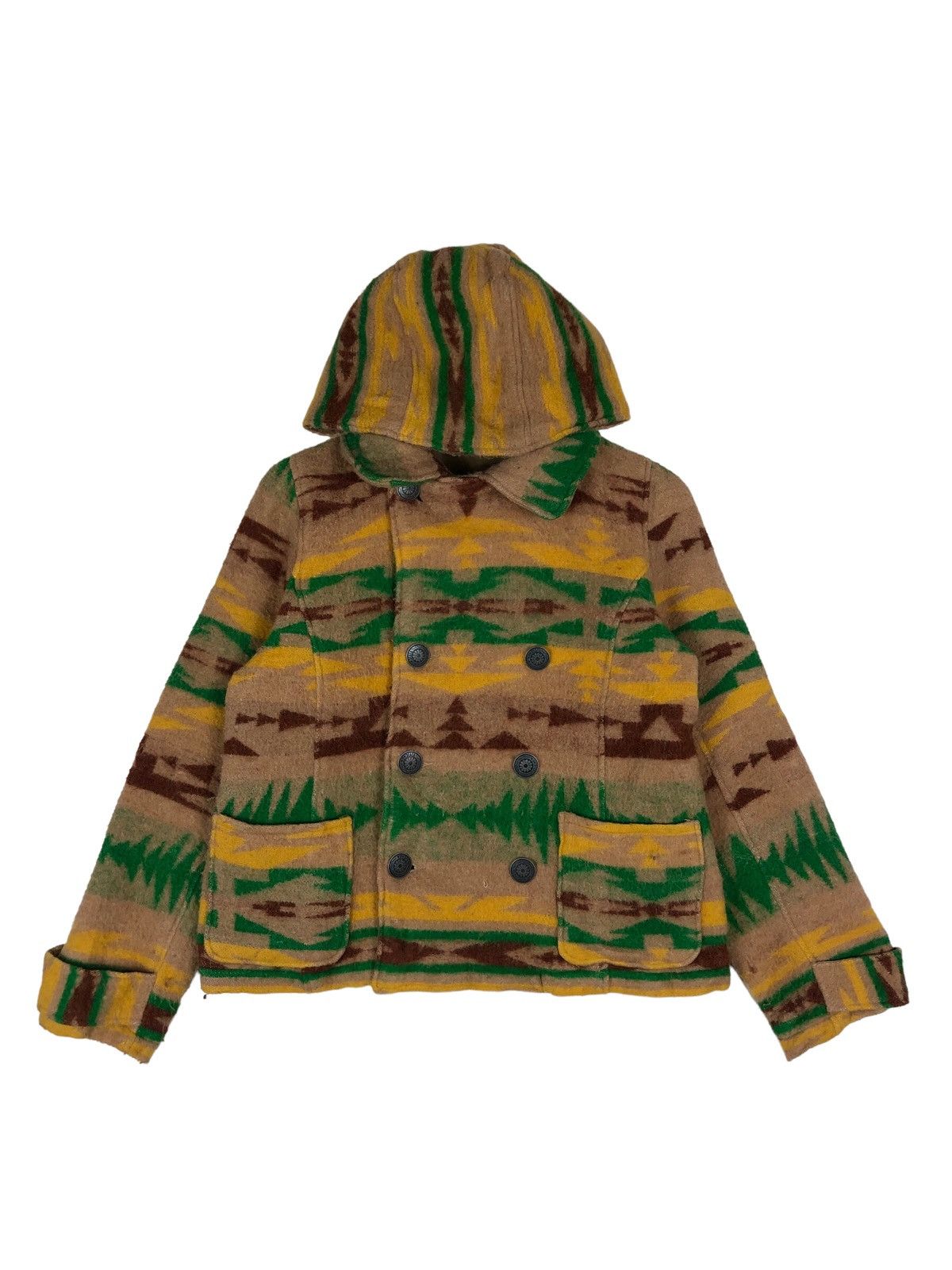Japanese Brand Japanese Brand Navajo Allover Design Wool Hooded Jacket Size S / US 4 / IT 40 - 1 Thumbnail