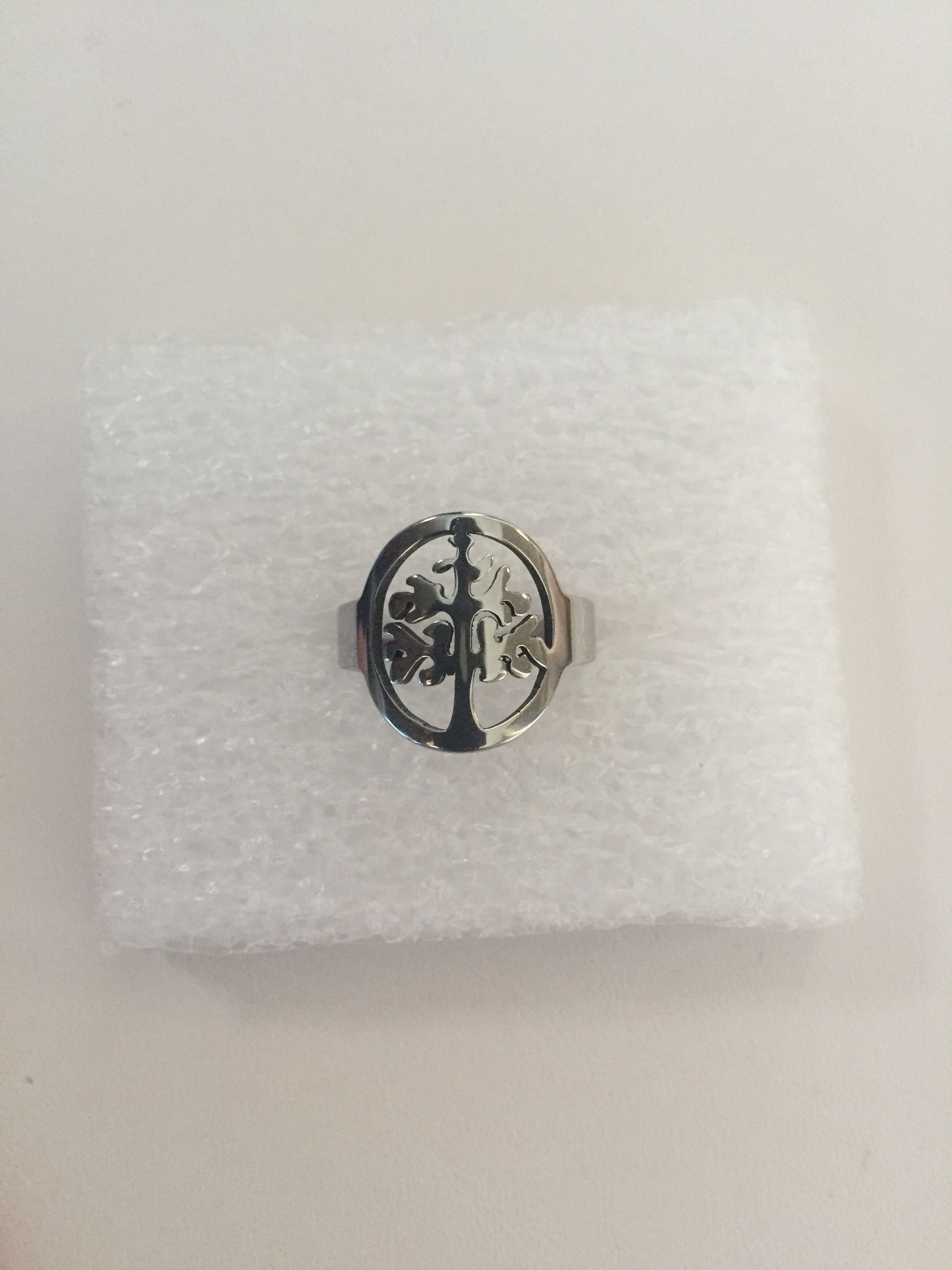 Jewelry x Vintage Life Of Tree Stainless Steel Ring - Size 8.75 in Silver, Women's