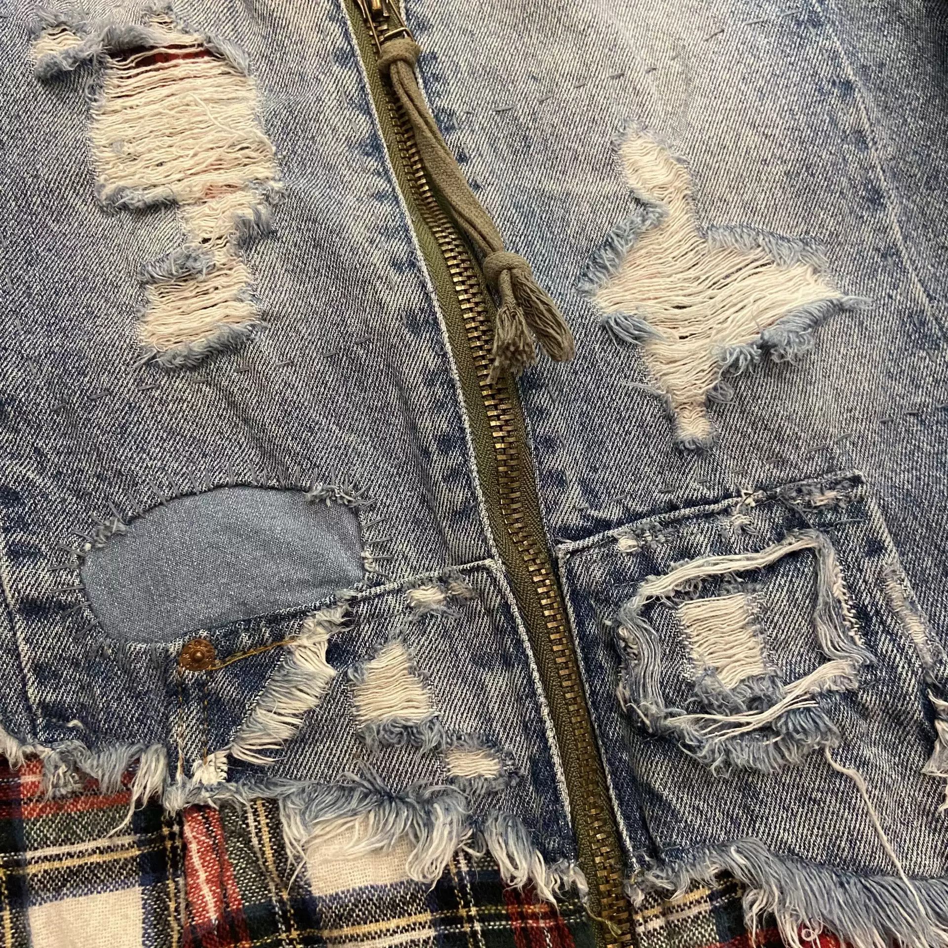 Greg Lauren Greg Lauren 18Fw 50/50 Patchwork Denim Jacket Size 1 Size US S / EU 44-46 / 1 - 6 Thumbnail