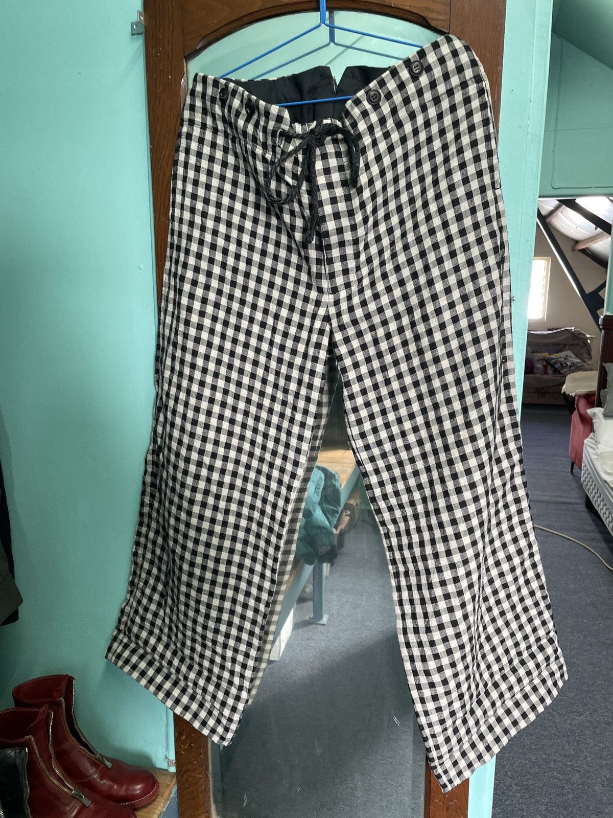 image of John Alexander Skelton Gingham Rope Trousers Cix in Black, Men's (Size 34)