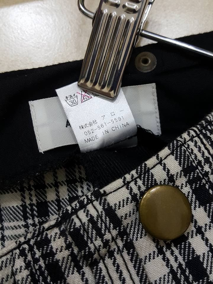 Japanese Brand Drop Crotch Tartan Black White Curve Pant By ARW Size US 29 - 12 Thumbnail