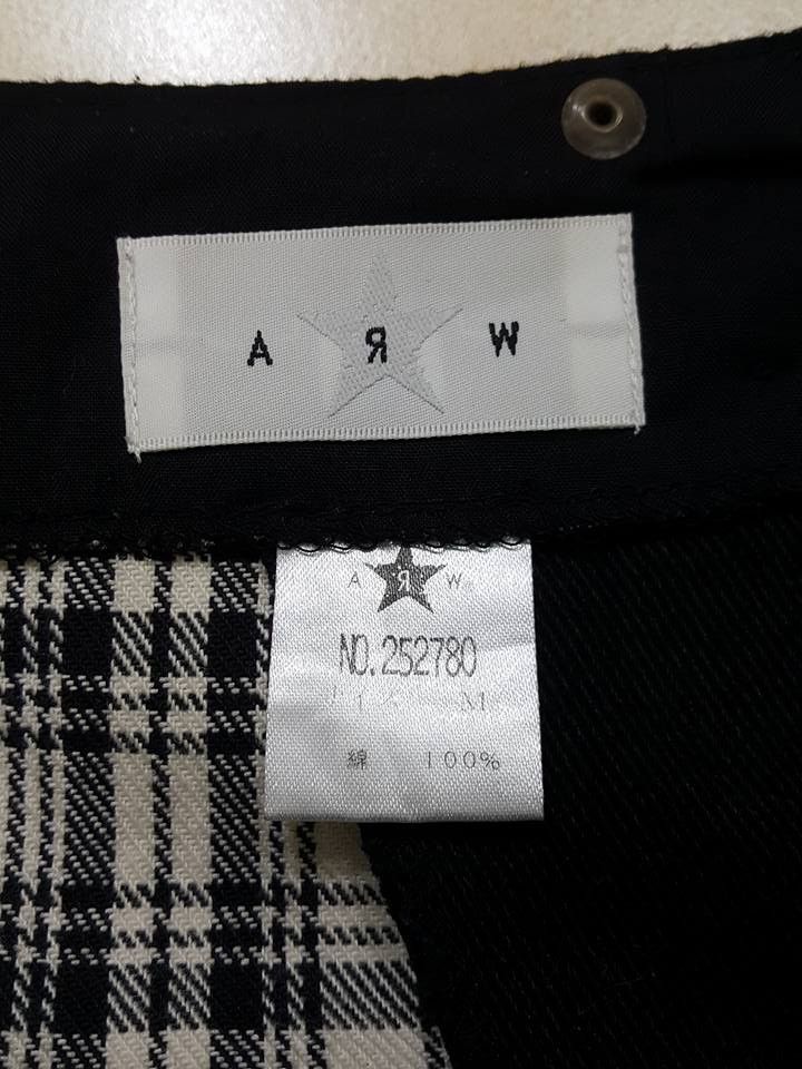 Japanese Brand Drop Crotch Tartan Black White Curve Pant By ARW Size US 29 - 11 Thumbnail