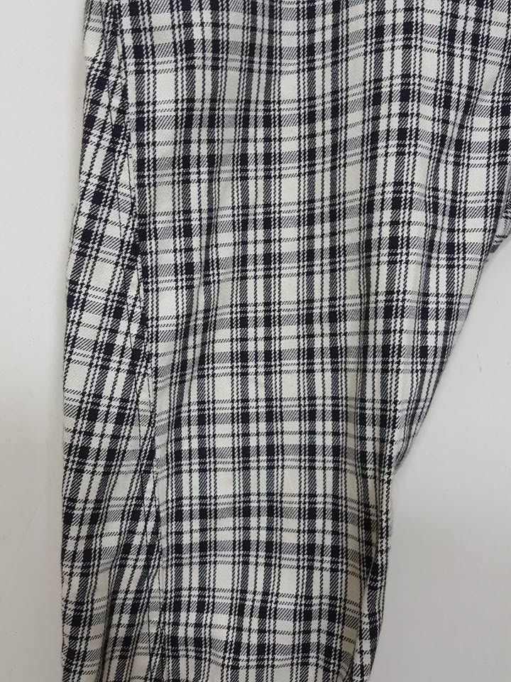 Japanese Brand Drop Crotch Tartan Black White Curve Pant By ARW Size US 29 - 9 Thumbnail