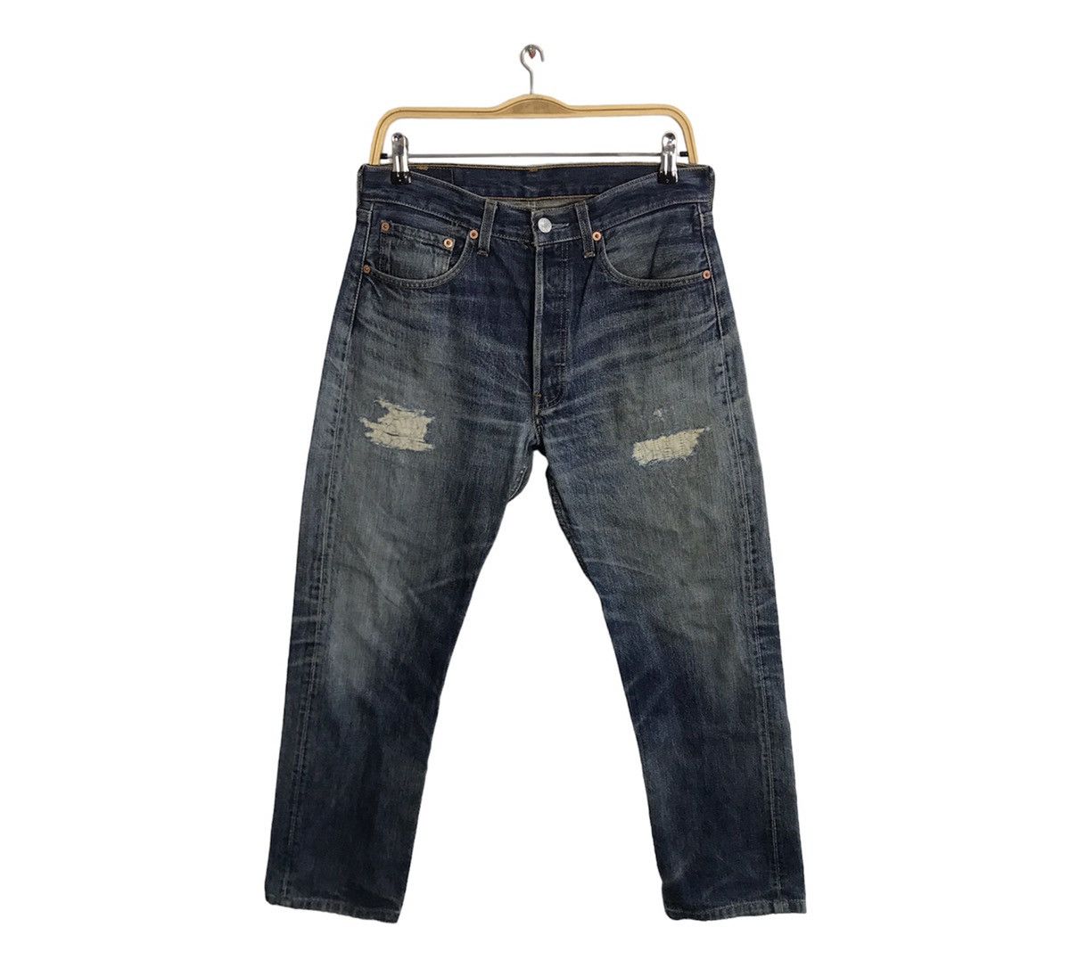 Levi's Vintage Clothing Levi's 501 Usa Buttonfly Zig Zag Custom Distressed Denim Size US 32 / EU 48 - 1 Thumbnail