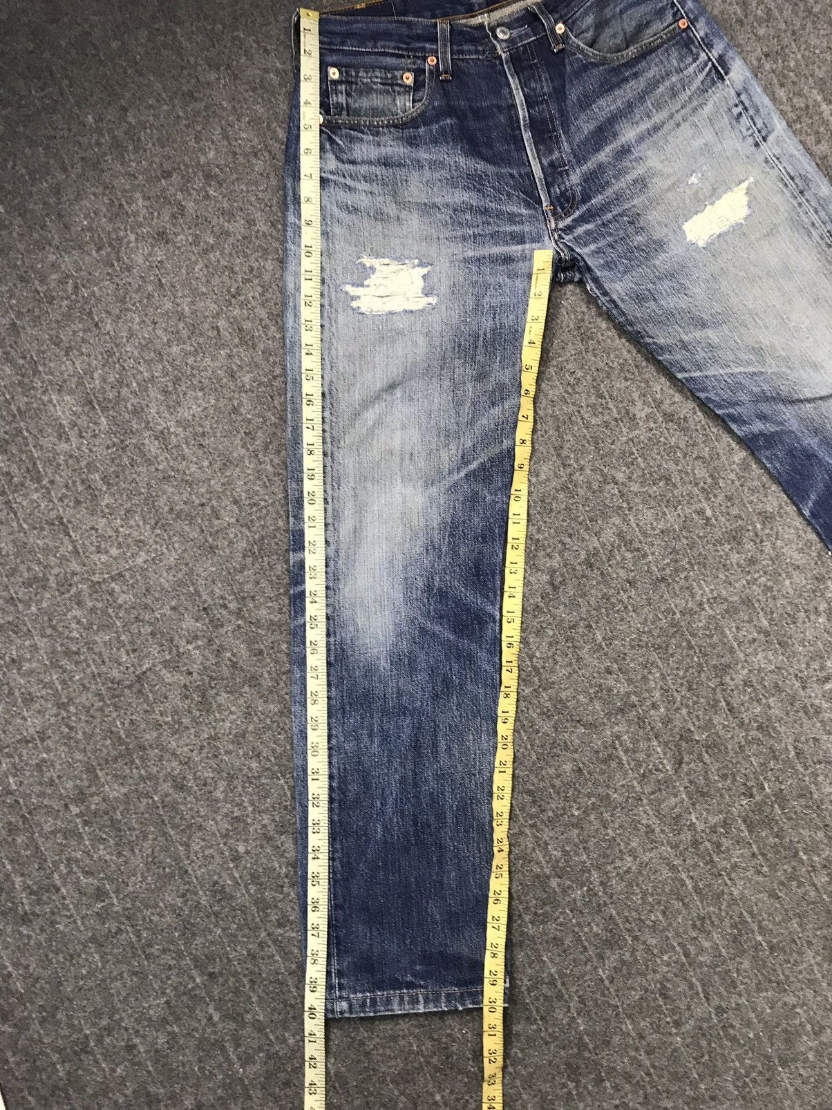 Levi's Vintage Clothing Levi's 501 Usa Buttonfly Zig Zag Custom Distressed Denim Size US 32 / EU 48 - 9 Thumbnail