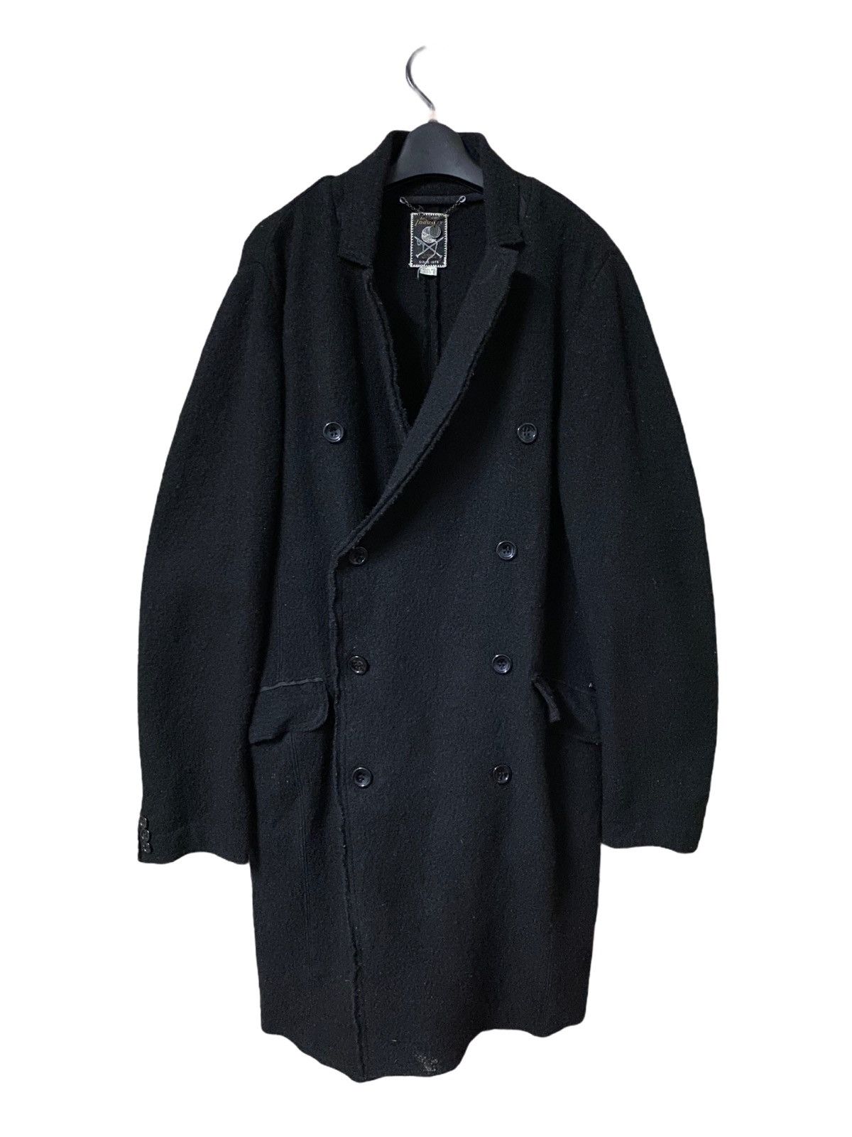 image of Diesel Industry Cotton Blend Long Coat in Black, Men's (Size XS)