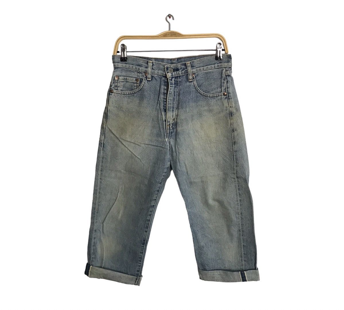 Levi's × Levi's Vintage Clothing Selvedge Levi's 502 Japan Big E Denim Crop Shorts Pants Size US 30 / EU 46 - 1 Thumbnail