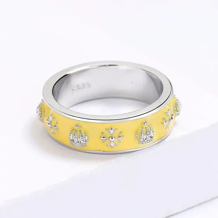 Jewelry Creative Unique Enamel Heart Ring Size ONE SIZE - 4 Thumbnail