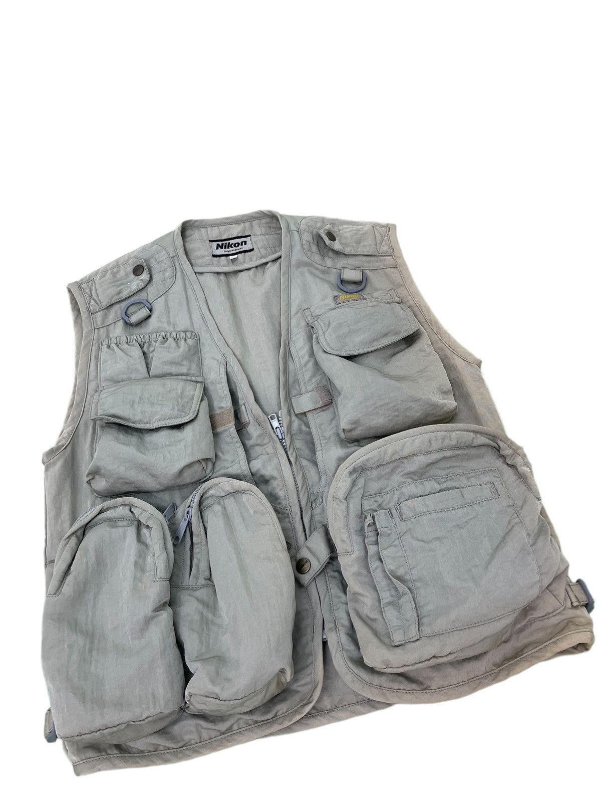 image of Kodak x Nikon VTG 90's Nikon Camera Vest Multipockets 38 in Grey, Men's (Size Large)