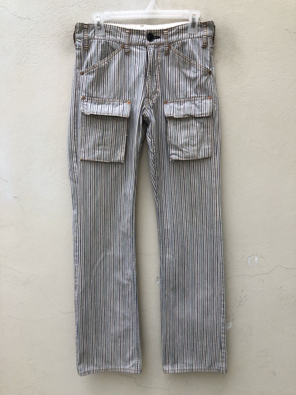 Vintage Japan Brand U.U Striped Cargo Bush Pant Flare Size US 30 / EU 46 - 3 Thumbnail