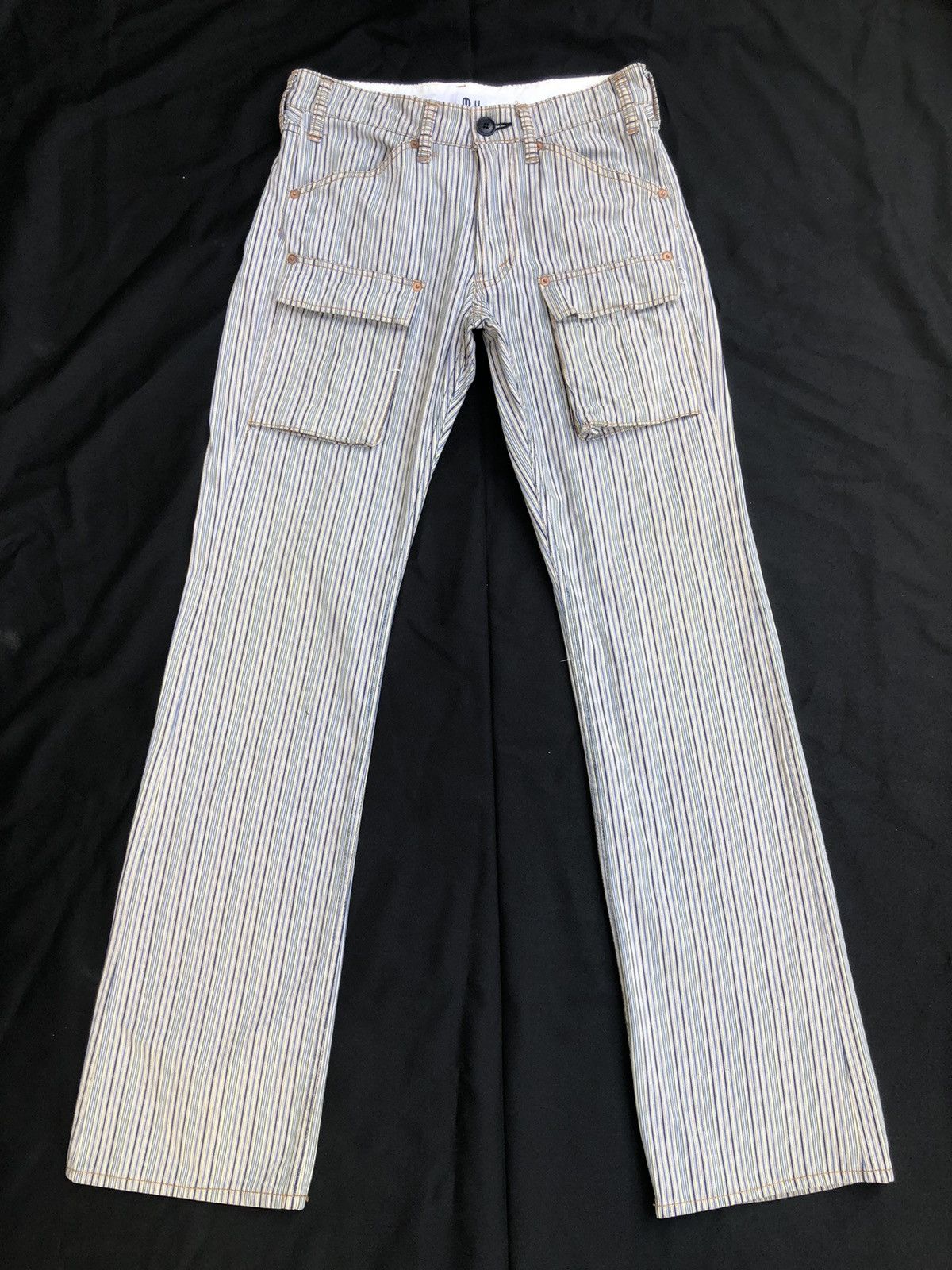 Vintage Japan Brand U.U Striped Cargo Bush Pant Flare Size US 30 / EU 46 - 1 Thumbnail