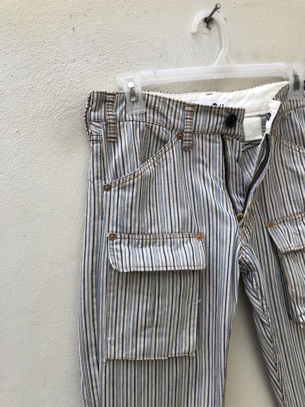 Vintage Japan Brand U.U Striped Cargo Bush Pant Flare Size US 30 / EU 46 - 6 Thumbnail