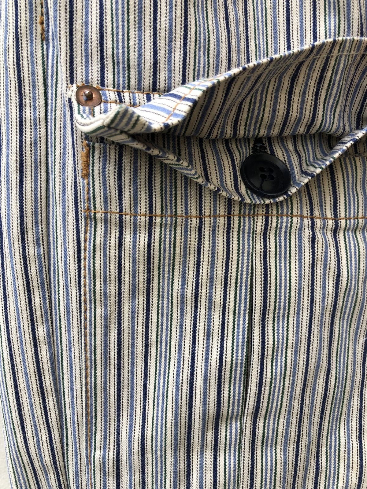 Vintage Japan Brand U.U Striped Cargo Bush Pant Flare Size US 30 / EU 46 - 7 Thumbnail