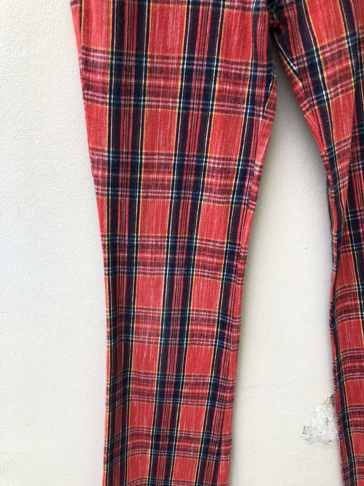 Designer Vintage PARTY TICKET Japan Tartan Check Stretch Flare Pant Size US 28 / EU 44 - 10 Thumbnail