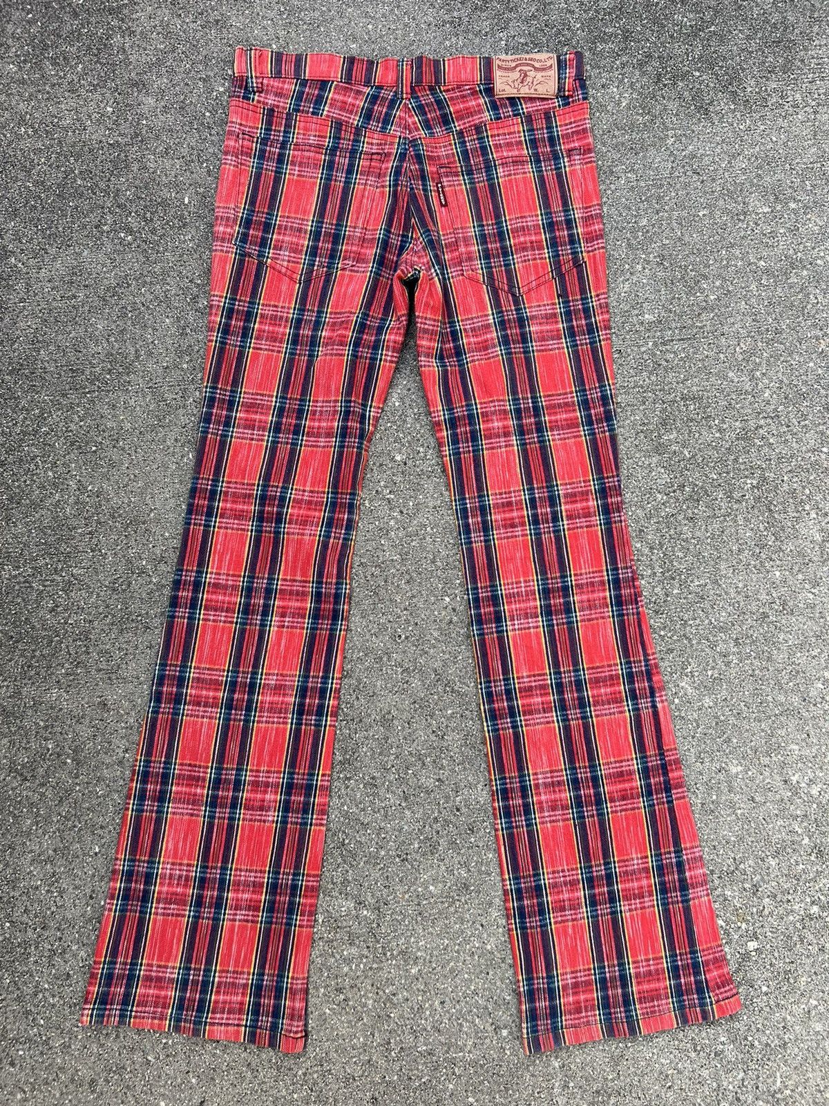 Designer Vintage PARTY TICKET Japan Tartan Check Stretch Flare Pant Size US 28 / EU 44 - 5 Thumbnail