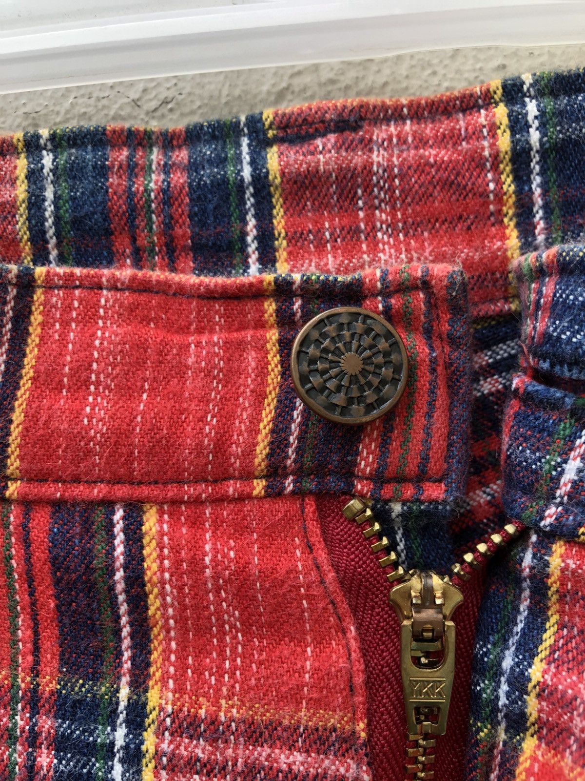 Designer Vintage PARTY TICKET Japan Tartan Check Stretch Flare Pant Size US 28 / EU 44 - 8 Thumbnail