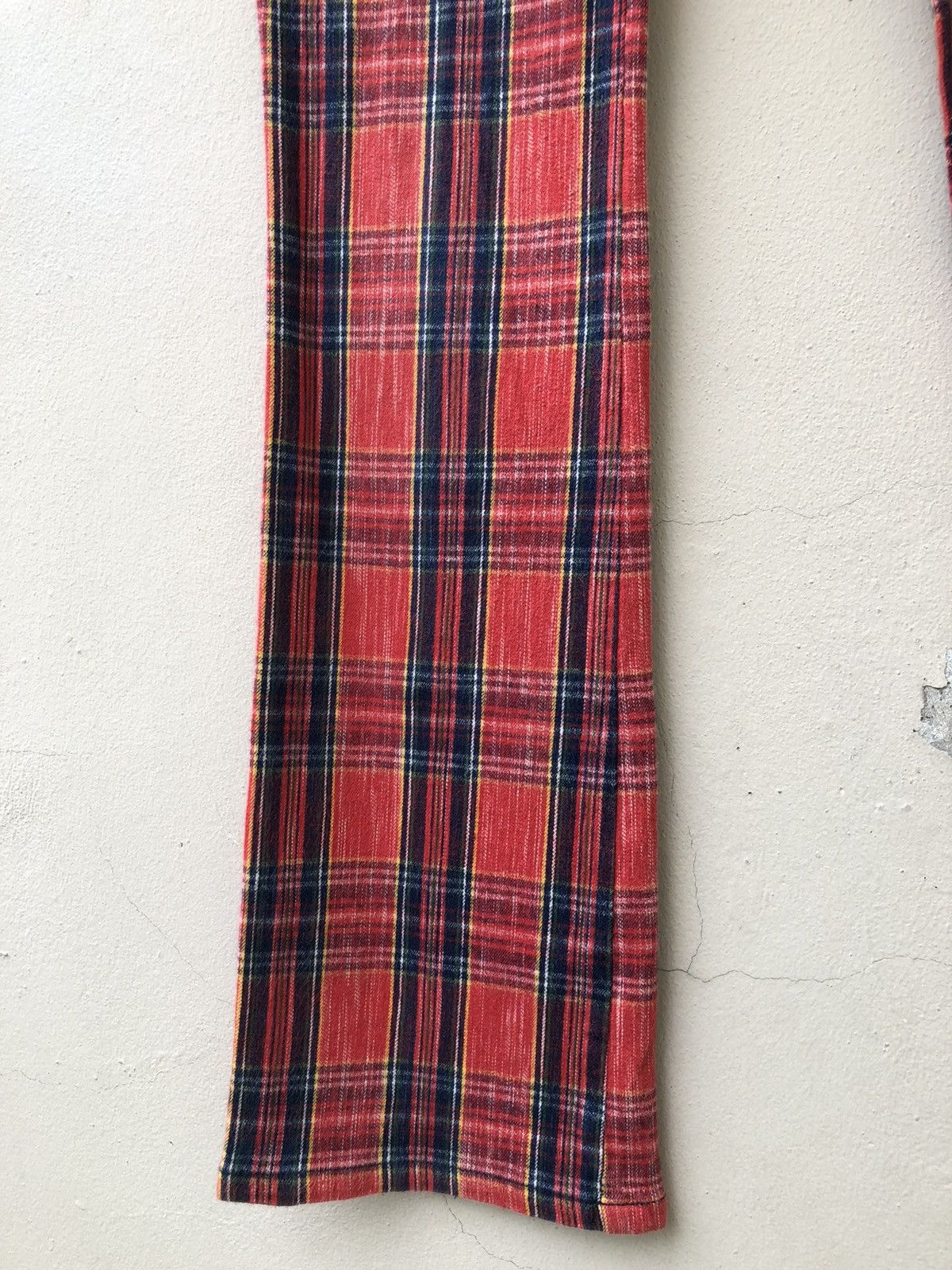 Designer Vintage PARTY TICKET Japan Tartan Check Stretch Flare Pant Size US 28 / EU 44 - 11 Thumbnail