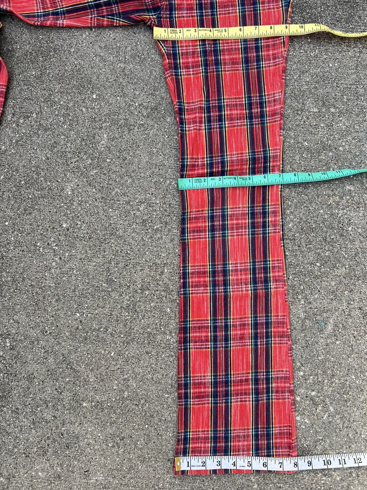 Designer Vintage PARTY TICKET Japan Tartan Check Stretch Flare Pant Size US 28 / EU 44 - 3 Thumbnail