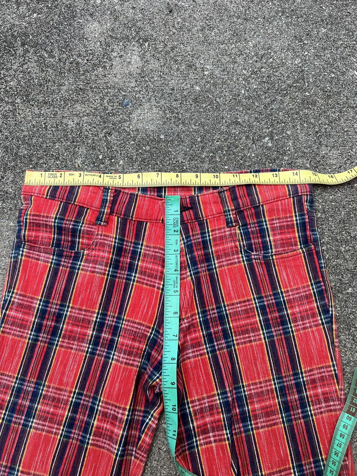 Designer Vintage PARTY TICKET Japan Tartan Check Stretch Flare Pant Size US 28 / EU 44 - 2 Thumbnail