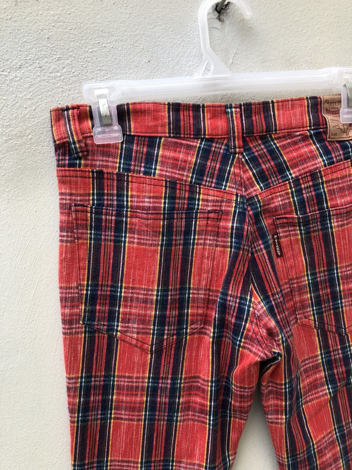 Designer Vintage PARTY TICKET Japan Tartan Check Stretch Flare Pant Size US 28 / EU 44 - 16 Thumbnail