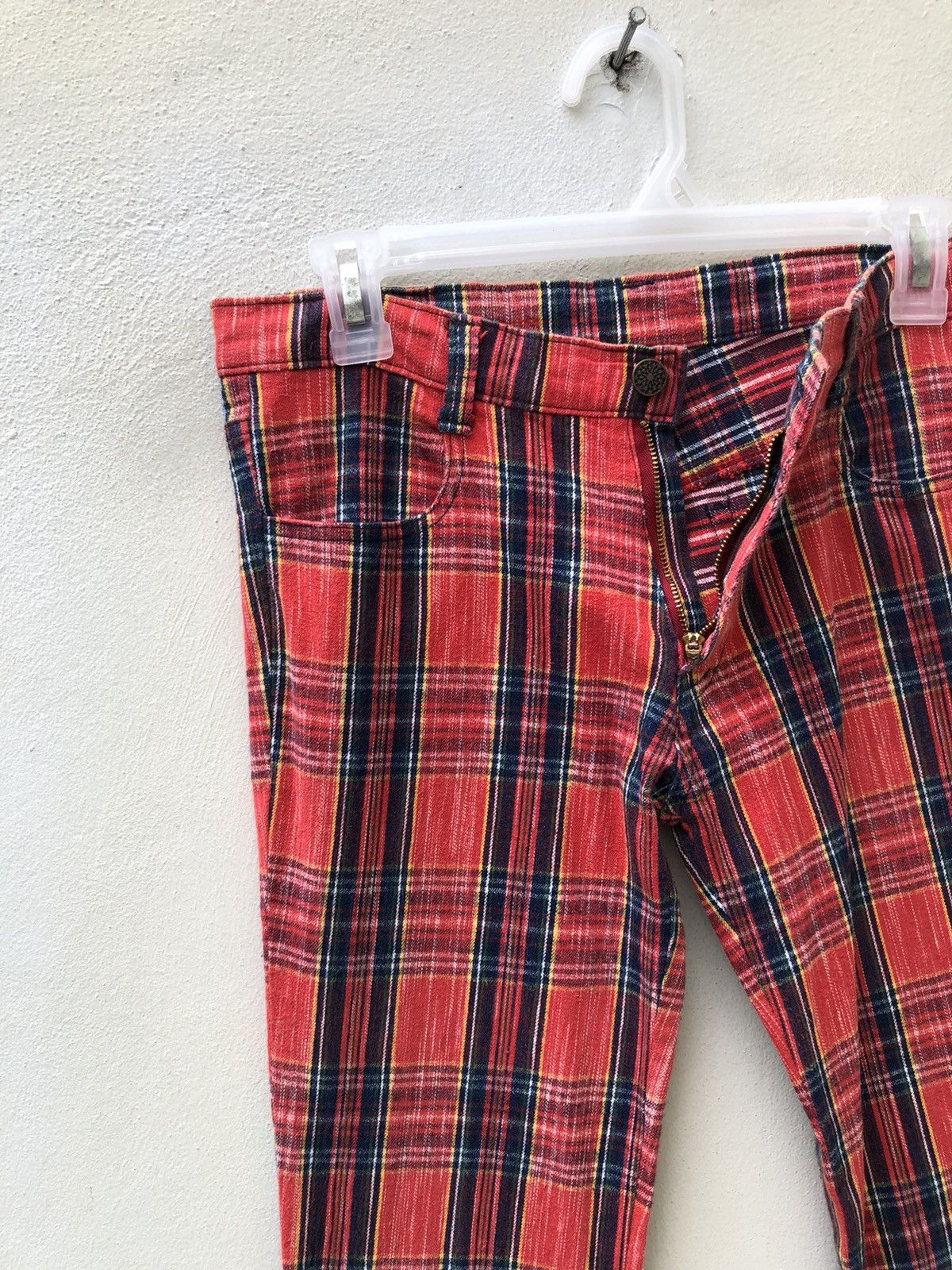 Designer Vintage PARTY TICKET Japan Tartan Check Stretch Flare Pant Size US 28 / EU 44 - 9 Thumbnail