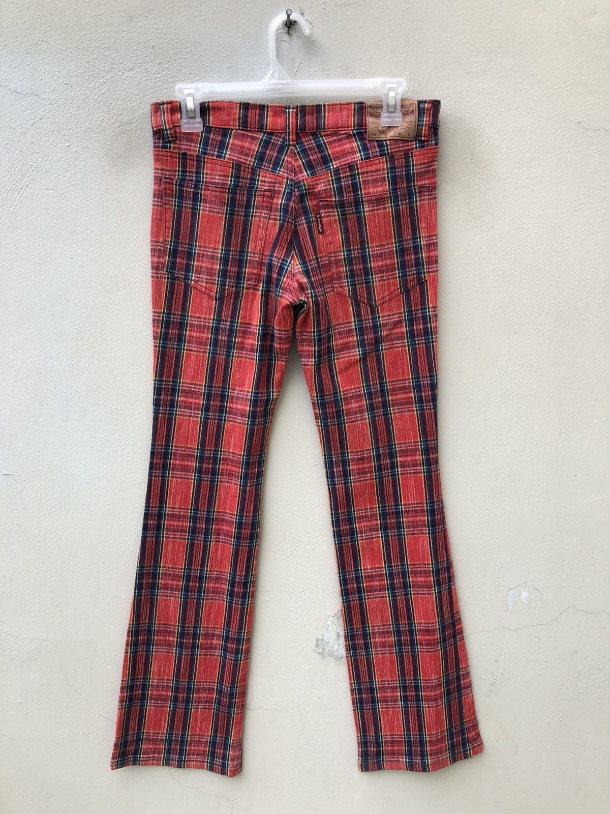 Designer Vintage PARTY TICKET Japan Tartan Check Stretch Flare Pant Size US 28 / EU 44 - 15 Thumbnail