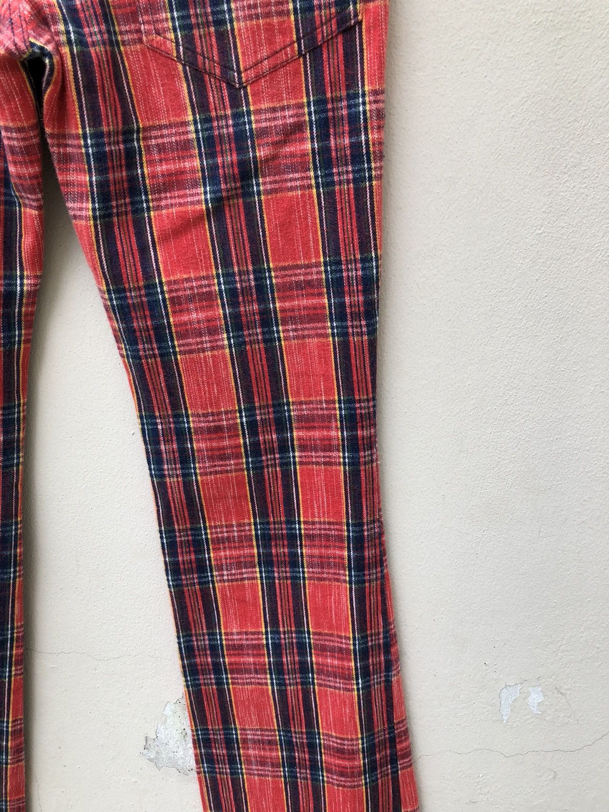Designer Vintage PARTY TICKET Japan Tartan Check Stretch Flare Pant Size US 28 / EU 44 - 21 Thumbnail
