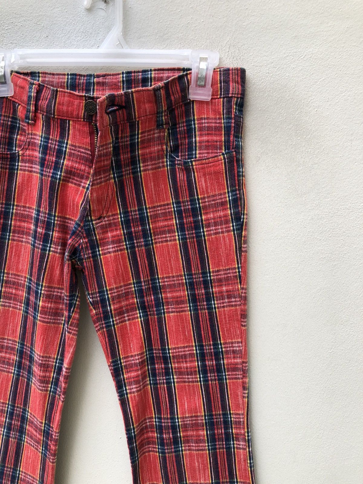 Designer Vintage PARTY TICKET Japan Tartan Check Stretch Flare Pant Size US 28 / EU 44 - 12 Thumbnail