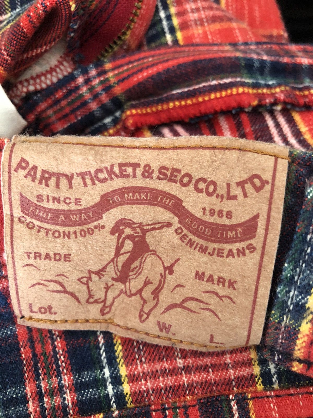 Designer Vintage PARTY TICKET Japan Tartan Check Stretch Flare Pant Size US 28 / EU 44 - 23 Thumbnail