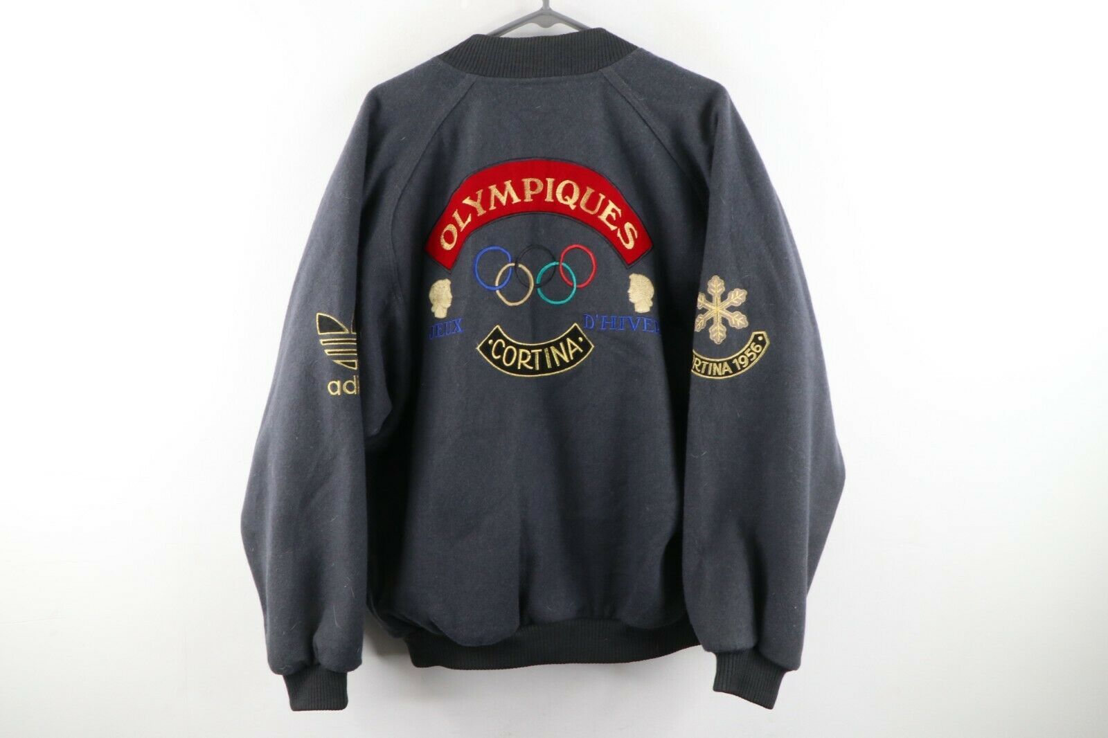 Adidas × Vintage Vintage 80s Adidas Grenoble Cortina Olympics Varsity Jacket Size US M / EU 48-50 / 2 - 11 Thumbnail